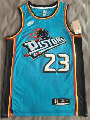 Maillot de Basket #23 Ivey Detroit Pistons 22-23 classic Bleu Brodé logos